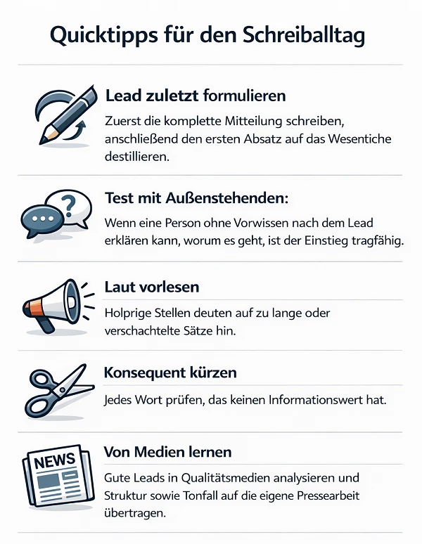 Quicktipps für den Schreiballtag