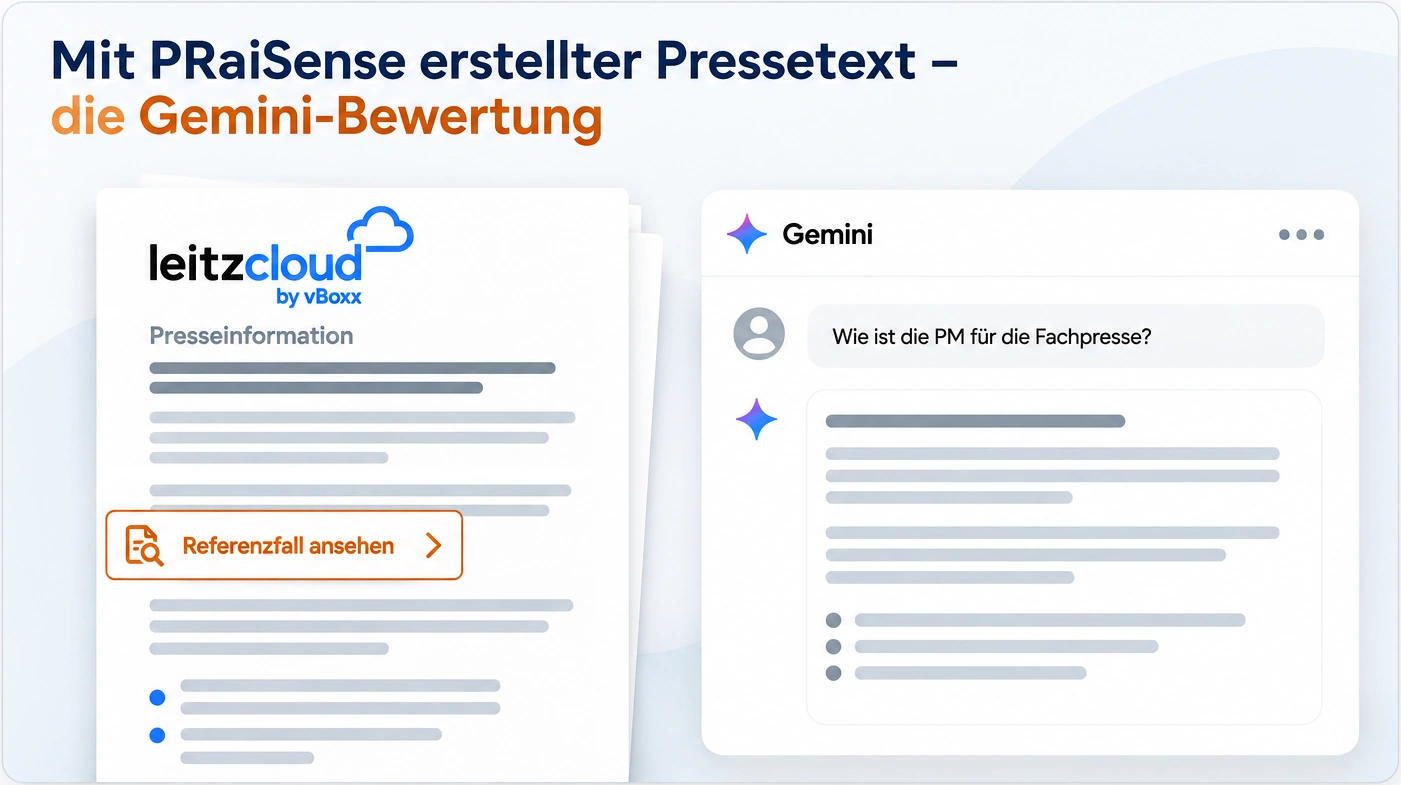 Mit PRaiSense erstellter Pressetext – die Gemini-Bewertung