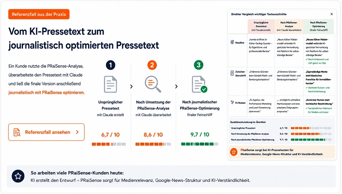 PRaiSense Referenzfall – Analyse und Optimierung eines Pressetextes